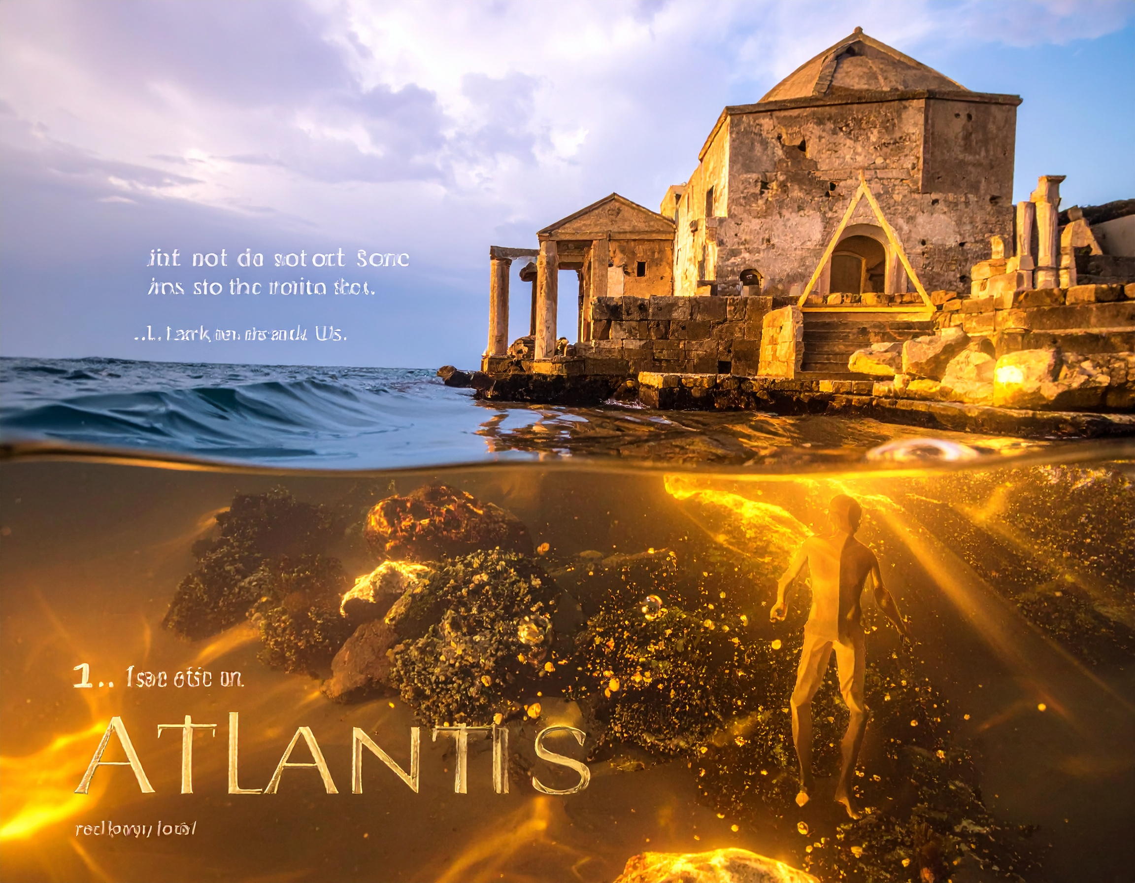 la atlantida Imagen dorada evocando el pasado IA dualidad